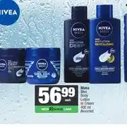 Spar Nivea Men Body Lotion or Cream 400 ml Assorted offer