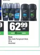 Spar Dove Men Anti-Perspirant Stick 40 g Assorted offer
