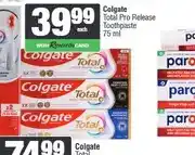 Spar Colgate Total Pro Release Toothpaste 75 ml offer