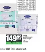 Spar Assure Adult Disposable Pants or Slips 10s Assorted offer