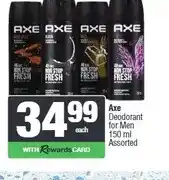 Spar Axe Deodorant for Men 150 ml Assorted offer