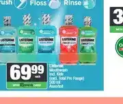 Spar Listerine Mouthwash incl. Kids (excl. Total Pro Range) 500 ml Assorted offer