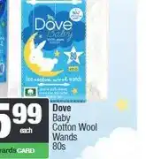 Spar Dove Baby Cotton Wool Wands 80s offer
