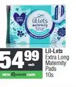 Spar Lil-lets Extra Long Maternity pads 10s each offer