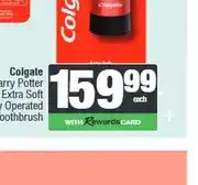 Spar Colgate Harry Potter Extra Soft Battery Operated Toothbrush offer
