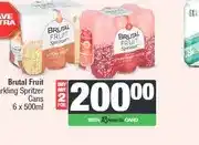 Spar Brutal Fruit Sparkling Spritzer Cans 6 x 500ml - Buy 2 for offer