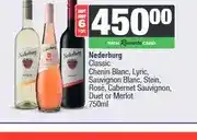 Spar Nederburg Classic Chenin Blanc, Lyric, Sauvignon Blanc, Stein, Rosé, Cabernet, Duet or Merlot 750ml offer