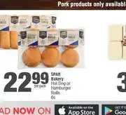 Spar SPAR Bakery Hot Dog or Hamburger Rolls 6s offer