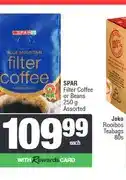 Spar SPAR Filter Coffee or Beans 250 g Assorted offer
