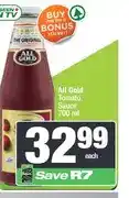 Spar All Gold Tomato Sauce 700 ml offer