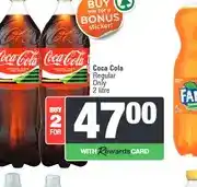 Spar Coca Cola Regular Only 2 litre (Buy 2) offer