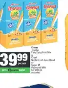 Spar Clover Tropika Eazy Dairy Fruit Mix or Krush Nectar Fruit Juice Blend or Super M Flavoured Milk 6 x offer