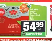 Spar Five Roses Tagless Tea Bags Ceylon Blend Only 100s offer