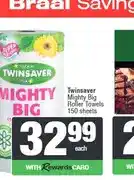 Spar Twinsaver Mighty Big Roller Towels 150 sheets offer