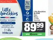 Spar Little Munchkins By SPAR Baby Wipes 3 x 80s Assorted offer