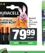 Spar Duracell Plus AA or AAA Batteries 4s offer