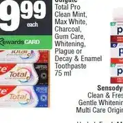 Spar Colgate Total Pro Clean Mint / Max White / Charcoal Toothpaste 75 ml offer