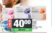 Spar SPAR Petals Maxi Sanitary Pads 8s / 9s - any 2 offer