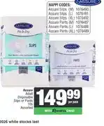 Spar Assure Adult Disposable Slips or Pants 10s Assorted offer