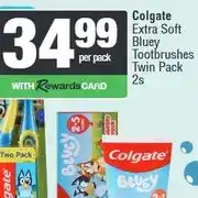 Spar Colgate Extra Soft Bluey Toothbrushes Twin Pack 2s offer