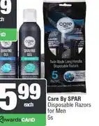 Spar Care By SPAR Disposable Razors for Men 5s offer
