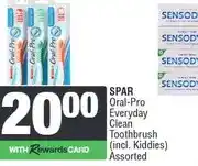 Spar SPAR Oral-Pro Everyday Clean Toothbrush (incl. Kiddies) Assorted - any 2 offer