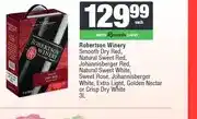 Spar Robertson Winery 3L (Smooth Dry Red, Natural Sweet, Johannisberger, Rosé, etc.) offer