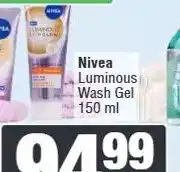 Spar Nivea Luminous Wash Gel 150 ml offer