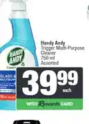 Spar Handy Andy Trigger Multi-Purpose Cleaner 750 ml Assorted offer