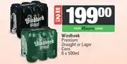 Spar Windhoek Premium Draught or Lager Cans 6 x 500ml - Buy Any 2 offer