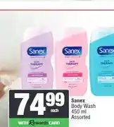 Spar Sanex Body Wash 450 ml Assorted offer