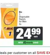 Spar Bic 1 Disposable Razors for Men 5s offer
