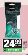 Spar SPAR Mens Twin Blade Disposable Razors 5s offer
