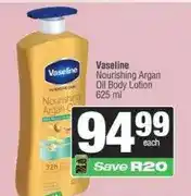 Spar Vaseline Nourishing Argan Oil Body Lotion 625 ml offer
