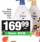 Spar Dove Nourishing Silk Body Wash 1 litre offer
