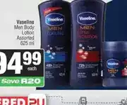 Spar Vaseline Men Body Lotion Assorted 625 ml offer