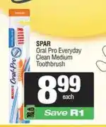 Spar SPAR Oral Pro Everyday Clean Medium Toothbrush offer