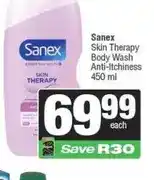 Spar Sanex Skin Therapy Body Wash Anti-Itchiness 450 ml offer