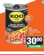 Spar Koo Baked Beans in Tomato Sauce 400 g (Buy 2) offer