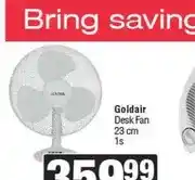 Spar Goldair Desk Fan 23 cm 1s offer