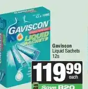 Spar Gaviscon Liquid Sachets 12s offer