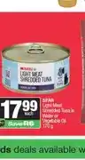 Spar SPAR Light Meat Shredded Tuna in Water or Vegetable Oil 170 g offer