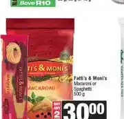 Spar Fatti's & Moni's Macaroni or Spaghetti 500 g - Buy any 2 offer