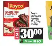 Spar Royco Marinades Assorted 38 g, 39 g or 40 g - Buy 2 for offer