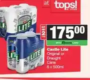 Spar Castle Lite Original or Draught Cans 6 x 500ml - Buy 2 for offer