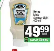 Spar Heinz Mayo Squeezy Light 400 ml offer