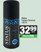 Spar Status Cologne Deodorant 130 ml offer