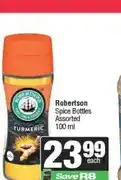 Spar Robertson Spice Bottles Assorted 100 ml offer