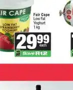 Spar Fair Cape Low Fat Yoghurt 1 kg offer