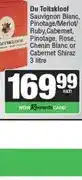 Spar Du Toitskloof Sauvignon Blanc, Pinotage/Merlot, Ruby Cabernet, Rose or Cabernet Shiraz 3 litre offer